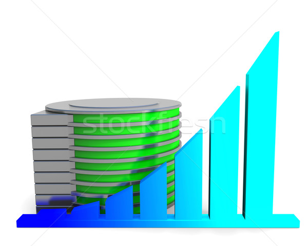 Arrowed chart and hard disc Stock photo © dengess