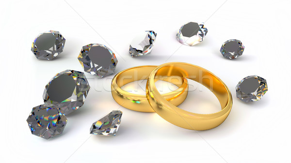 Two rings and diamonds Stock photo © dengess