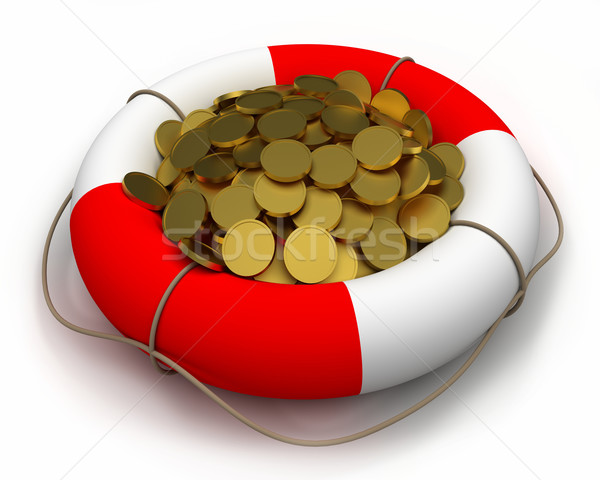 Coins in lifesaver. Stock photo © dengess