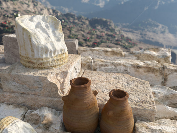 Stok fotoğraf: Eski · mimari · antika · sütun · doğa · arka · plan