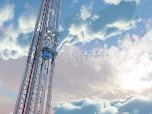 empty sky elevator concept on the sky clouds background concept composition 3d illustration Stock photo © denisgo