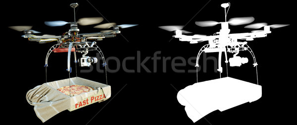 Stock photo: fast delivery with new technology concept photo with alpha illustration 3d render