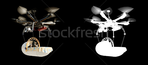 Cigogne bébé technologie évolution illustration enfant Photo stock © denisgo