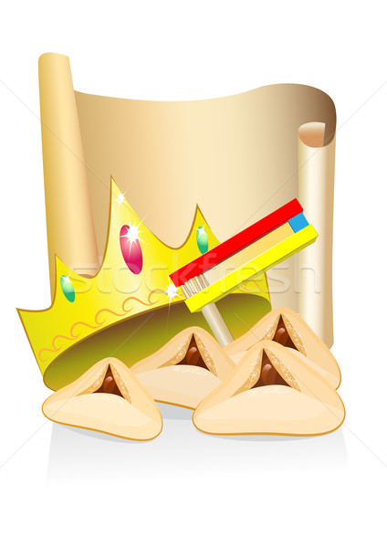 purim cakes and crown with place for text Stock photo © denisgo