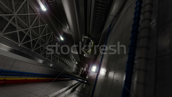 upping elevator lift view inside elevator shaft technology and industrial concept Stock photo © denisgo
