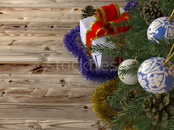 Stok fotoğraf: Noel · ağacı · hediyeler · ahşap · doku · ağaç · parti · ahşap