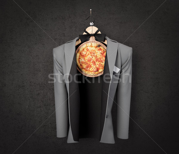 Stockfoto: Pizza · slice · business · jas · muur · foto · voedsel