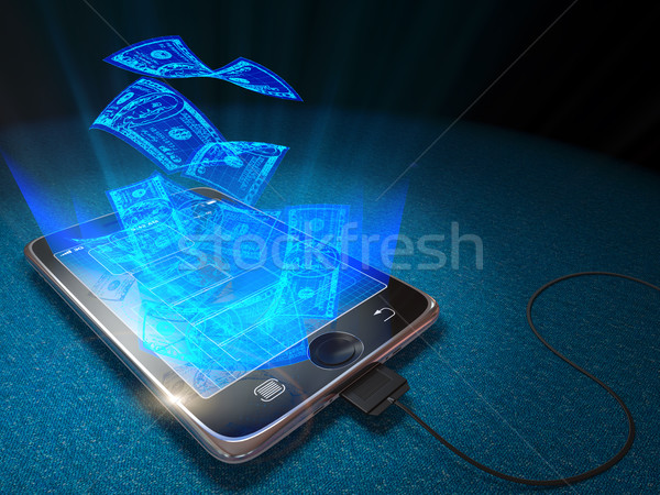 Digital tablet and currency as web money and business concept background Stock photo © denisgo