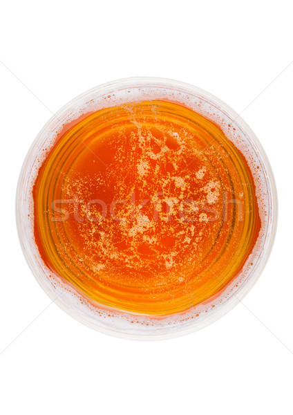 Glass of lager ale beer top view with foam Stock photo © DenisMArt