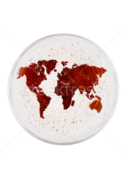 Glass of red ale beer top with earth shape Stock photo © DenisMArt