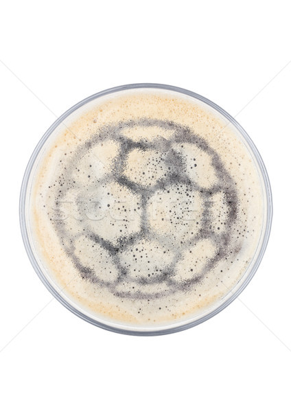 Glass of stout beer top with football shape Stock photo © DenisMArt
