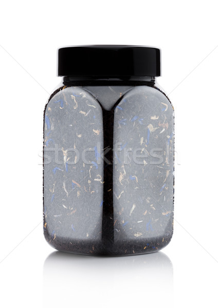 Plastikowe jar luźny czarny organiczny kwiat Zdjęcia stock © DenisMArt