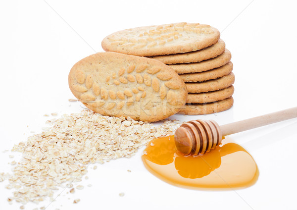 [[stock_photo]]: Saine · bio · déjeuner · grain · biscuits · miel