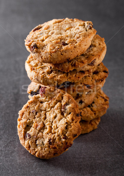 Gluten free oatmeal chocolate cookies with rasins Stock photo © DenisMArt