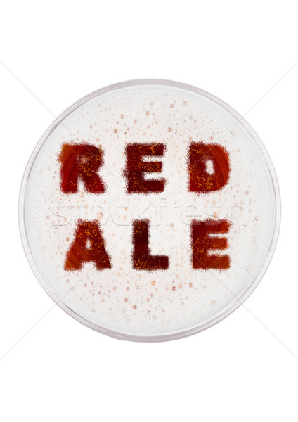 Stockfoto: Glas · Rood · ale · bier · top · brieven