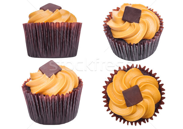 Fresh cupcake muffins with caramel and toffee Stock photo © DenisMArt