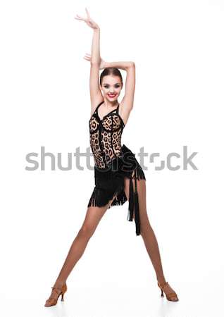 Piękna sala balowa tancerz dziewczyna elegancki stanowią Zdjęcia stock © DenisMArt