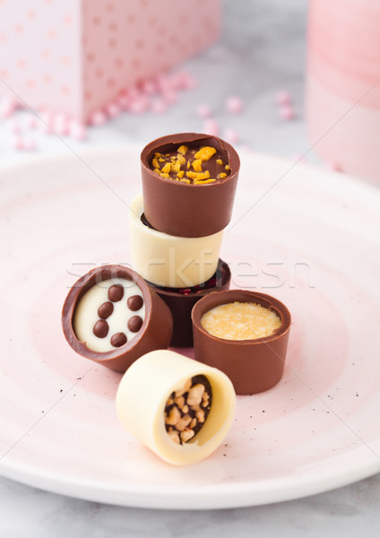 Luxury white and dark chocolate candies variety  Stock photo © DenisMArt