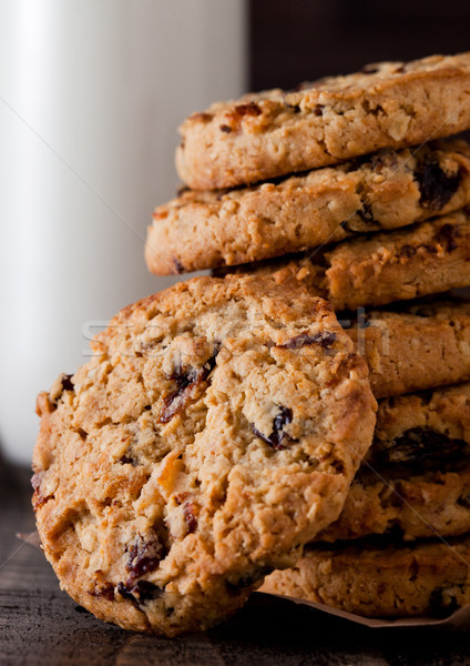 Gluten free oatmeal chocolate cookies with milk Stock photo © DenisMArt