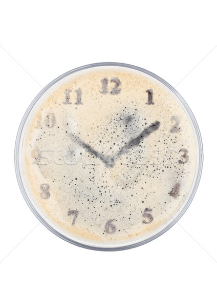 Vetro birra top clock bianco Foto d'archivio © DenisMArt