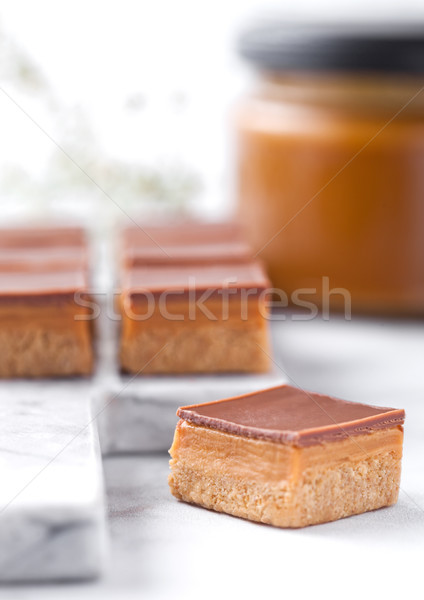 Caramel and biscuit shortcake bites dessert Stock photo © DenisMArt