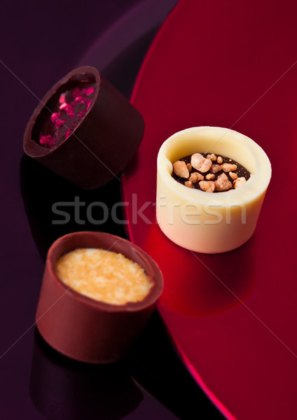 Luxus fehér étcsokoládé cukorkák választék válogatás Stock fotó © DenisMArt