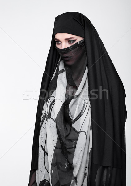 Beautiful eyes woman wearing fashion burka Stock photo © DenisMArt