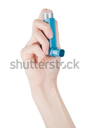Stock fotó: Kéz · kék · asztma · megkönnyebbülés · női · támadás