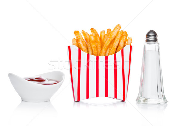 Southern french fries with salt and ketchup Stock photo © DenisMArt