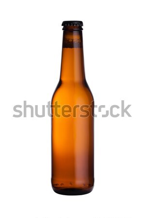 Barna üveg sörösüveg fekete sapka izolált Stock fotó © DenisMArt