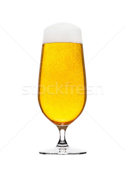 Koud glas bier schuim bubbels Stockfoto © DenisMArt