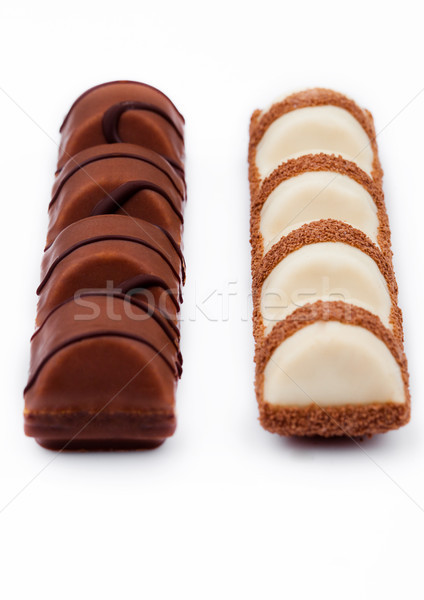 Leite branco chocolate doce barras preto Foto stock © DenisMArt