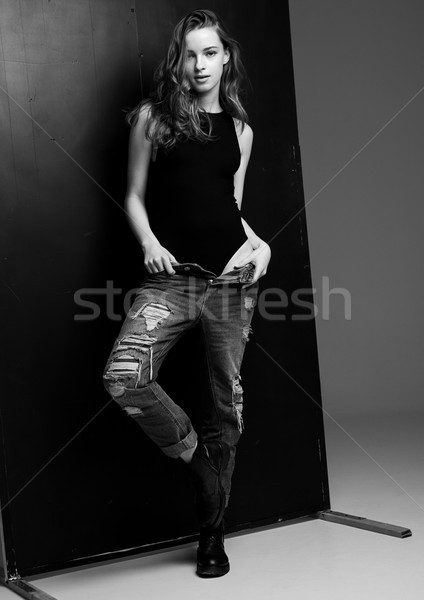 Modell teszt fiatal gyönyörű divat visel Stock fotó © DenisMArt