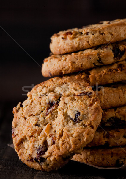 Gluten free oatmeal chocolate cookies with rasins Stock photo © DenisMArt