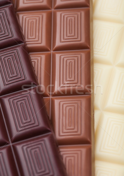 Bars of white and milk and dark bitter chocolate Stock photo © DenisMArt
