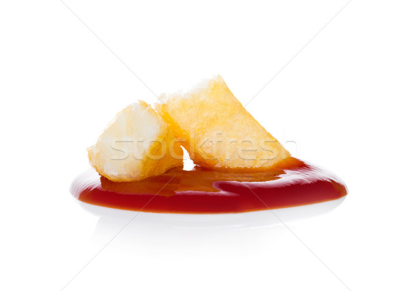 Crispy french fries  potato macro with ketchup Stock photo © DenisMArt