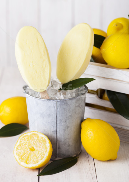 Ice cream made from lemon frozen juice sherbet  Stock photo © DenisMArt