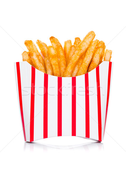 Southern french fries in paper container on white Stock photo © DenisMArt