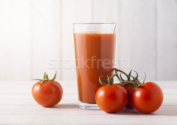 Stock foto: Glas · frischen · Tomatensaft · Tomaten