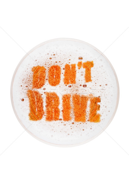 Glass of lager ale beer top with don't drive shape Stock photo © DenisMArt