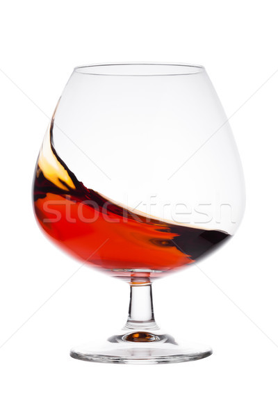 Elegant glass with brandy cognac alcohol drink Stock photo © DenisMArt