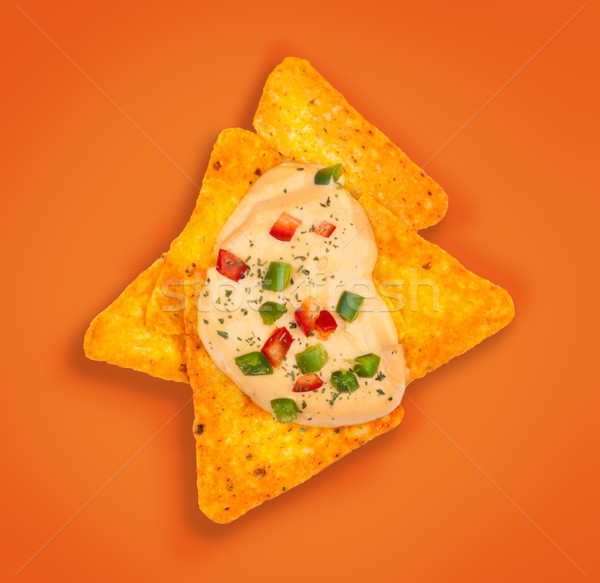 Foto stock: Mexicano · maíz · nachos · chips · caliente · pimienta