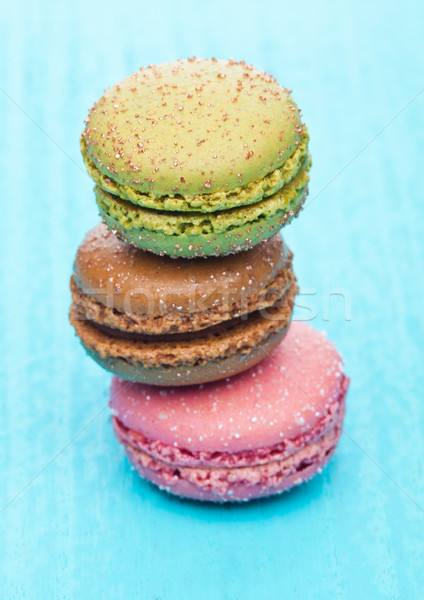 Francês luxo colorido macarons sobremesa bolos Foto stock © DenisMArt