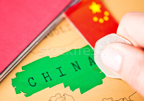 Travel holiday to China concept with passport Stock photo © DenisMArt