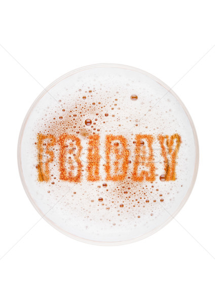Glass of lager ale beer top with friday shape Stock photo © DenisMArt