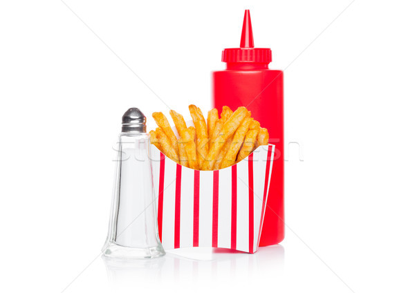 южный картофель фри соль кетчуп бумаги контейнера Сток-фото © DenisMArt
