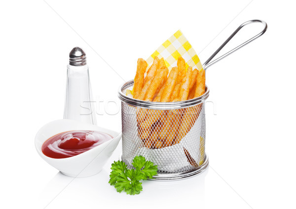 Mand vers zuidelijk frietjes ketchup zout Stockfoto © DenisMArt