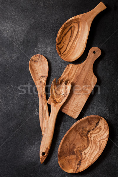 Сток-фото: оливкового · древесины · кухне · чаши
