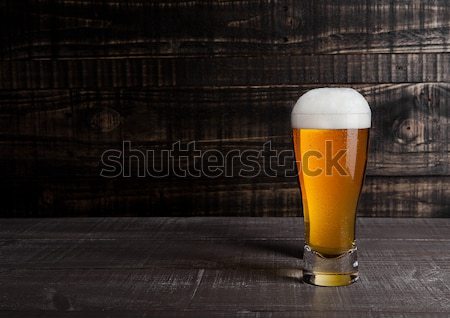 Glass and bottle of golden lager beer with foam  Stock photo © DenisMArt