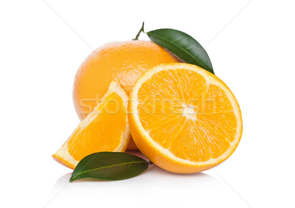 ストックフォト: 新鮮な · オーガニック · 生 · オレンジ · むいた · 葉